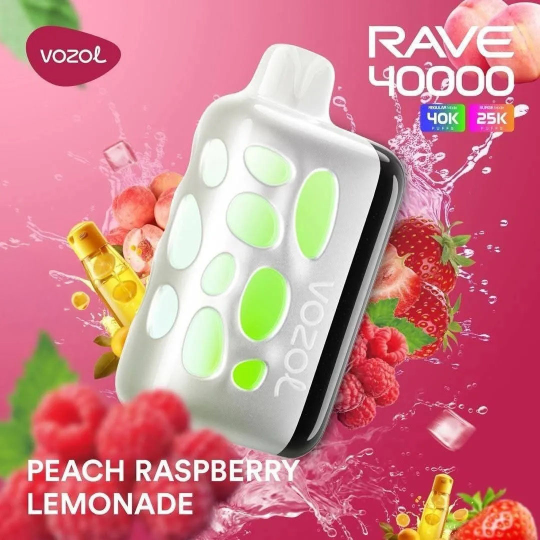 Vozol Rave 40000 Peach Raspberry Lemonade Vozol Rave 40000 Peach Raspberry Lemonade - Görsel 1